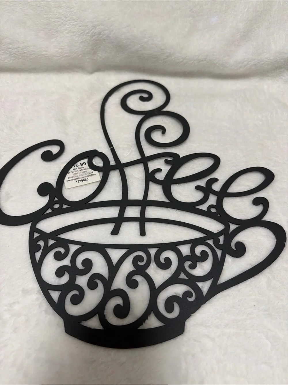 Decorative Black/Charcoal Gray Coffee Wall Art - Elegant Cup Design